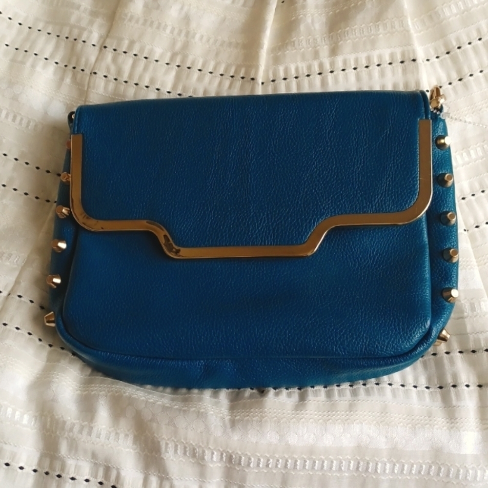 Urban Expressions Crossbody Teal with Gold studs Purse, NWOT
